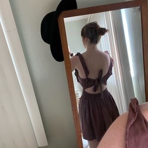 Free People Dusty Burgundy Cinch Waist Dress